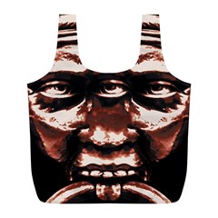 Creepy Head Portrait Artwork Full Print Recycle Bag (l)