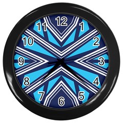 Abstract Pattern Geometric Backgrounds  Wall Clock (black) by Eskimos