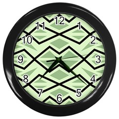 Abstract Pattern Geometric Backgrounds Wall Clock (black) by Eskimos