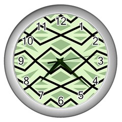 Abstract pattern geometric backgrounds Wall Clock (Silver)