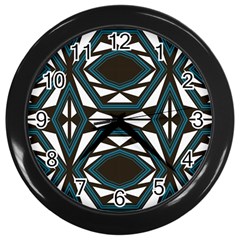 Abstract Pattern Geometric Backgrounds Wall Clock (black) by Eskimos