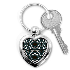 Abstract Pattern Geometric Backgrounds Key Chain (heart) by Eskimos