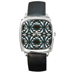 Abstract Pattern Geometric Backgrounds Square Metal Watch by Eskimos