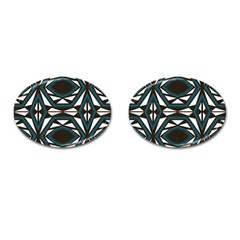 Abstract Pattern Geometric Backgrounds Cufflinks (oval) by Eskimos