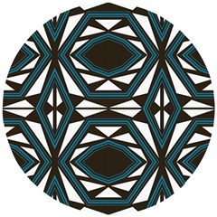 Abstract Pattern Geometric Backgrounds Wooden Puzzle Round by Eskimos