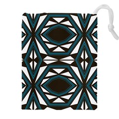 Abstract Pattern Geometric Backgrounds Drawstring Pouch (4xl) by Eskimos