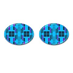 Abstract Pattern Geometric Backgrounds Cufflinks (oval) by Eskimos