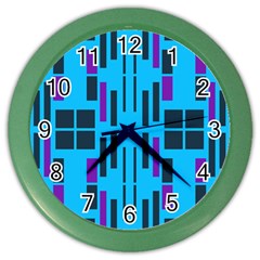 Abstract Pattern Geometric Backgrounds Color Wall Clock by Eskimos