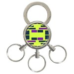 Abstract pattern geometric backgrounds 3-Ring Key Chain Front