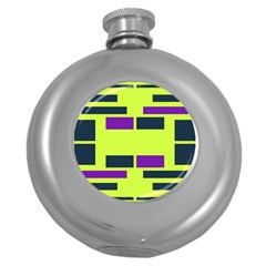 Abstract pattern geometric backgrounds Round Hip Flask (5 oz)