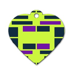 Abstract pattern geometric backgrounds Dog Tag Heart (One Side)