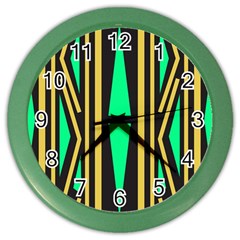 Abstract Pattern Geometric Backgrounds Color Wall Clock by Eskimos