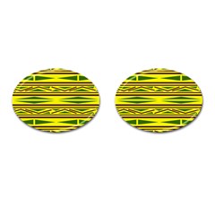 Abstract Pattern Geometric Backgrounds Cufflinks (oval) by Eskimos