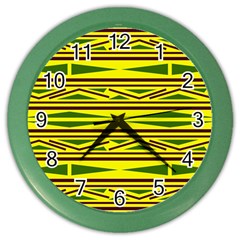 Abstract Pattern Geometric Backgrounds Color Wall Clock by Eskimos