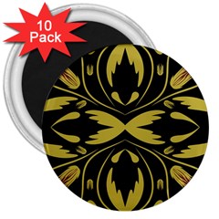 Folk Flowers Print Floral Pattern Ethnic Art 3  Magnets (10 Pack)  by Eskimos