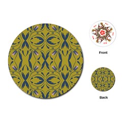 Folk Flowers Print Floral Pattern Ethnic Art Playing Cards Single Design (round) by Eskimos