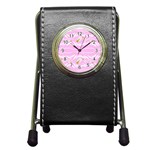 Folk flowers print Floral pattern Ethnic art Pen Holder Desk Clock Front