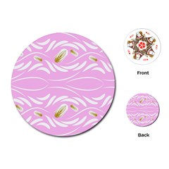 Folk Flowers Print Floral Pattern Ethnic Art Playing Cards Single Design (round) by Eskimos