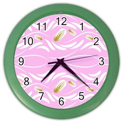 Folk Flowers Print Floral Pattern Ethnic Art Color Wall Clock by Eskimos