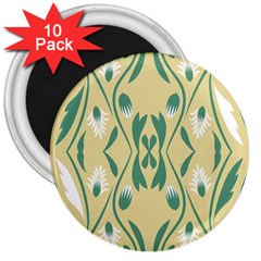 Folk Flowers Print Floral Pattern Ethnic Art 3  Magnets (10 Pack)  by Eskimos