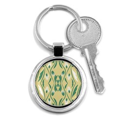 Folk Flowers Print Floral Pattern Ethnic Art Key Chain (round) by Eskimos