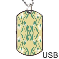 Folk Flowers Print Floral Pattern Ethnic Art Dog Tag Usb Flash (one Side) by Eskimos