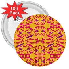 Folk Flowers Print Floral Pattern Ethnic Art 3  Buttons (100 Pack)  by Eskimos