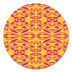 Folk Flowers Print Floral Pattern Ethnic Art Magnet 5  (round) by Eskimos