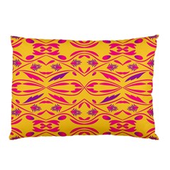 Folk Flowers Print Floral Pattern Ethnic Art Pillow Case by Eskimos