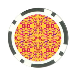 Folk Flowers Print Floral Pattern Ethnic Art Poker Chip Card Guard (10 Pack) by Eskimos