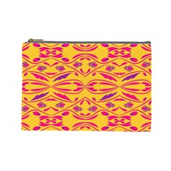 Folk Flowers Print Floral Pattern Ethnic Art Cosmetic Bag (large) by Eskimos