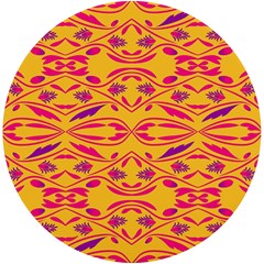 Folk Flowers Print Floral Pattern Ethnic Art Uv Print Round Tile Coaster by Eskimos