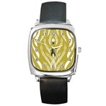 Folk flowers print Floral pattern Ethnic art Square Metal Watch Front