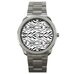 Folk Flowers Print Floral Pattern Ethnic Art Sport Metal Watch by Eskimos