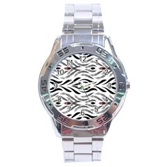 Folk Flowers Print Floral Pattern Ethnic Art Stainless Steel Analogue Watch by Eskimos