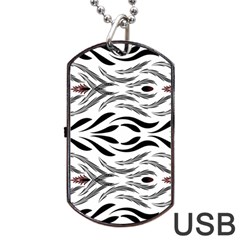 Folk Flowers Print Floral Pattern Ethnic Art Dog Tag Usb Flash (two Sides) by Eskimos