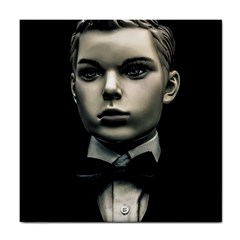 Evil Boy Manikin Portrait Tile Coaster