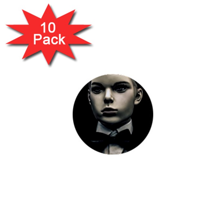 Evil Boy Manikin Portrait 1  Mini Buttons (10 pack) 