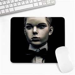 Evil Boy Manikin Portrait Large Mousepads by dflcprintsclothing