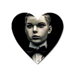 Evil Boy Manikin Portrait Heart Magnet Front