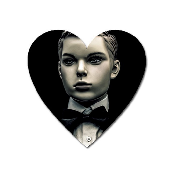 Evil Boy Manikin Portrait Heart Magnet