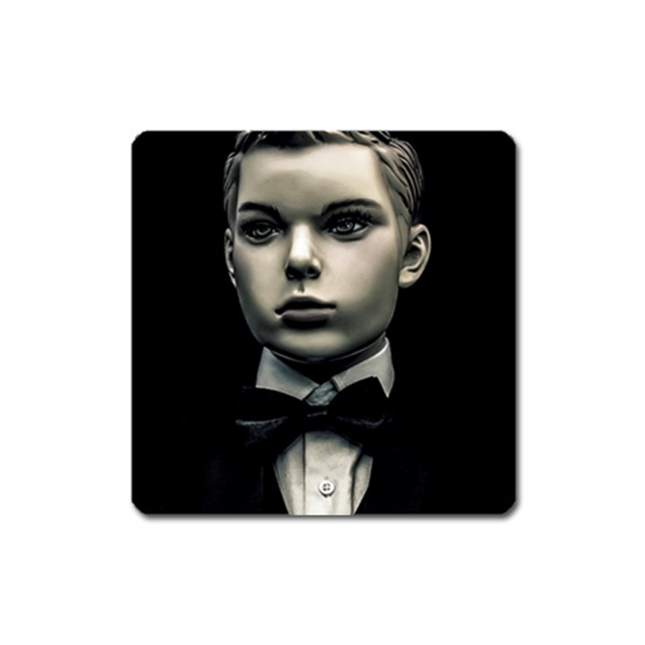 Evil Boy Manikin Portrait Square Magnet