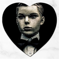 Evil Boy Manikin Portrait Jigsaw Puzzle (heart) by dflcprintsclothing