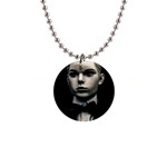 Evil Boy Manikin Portrait 1  Button Necklace Front