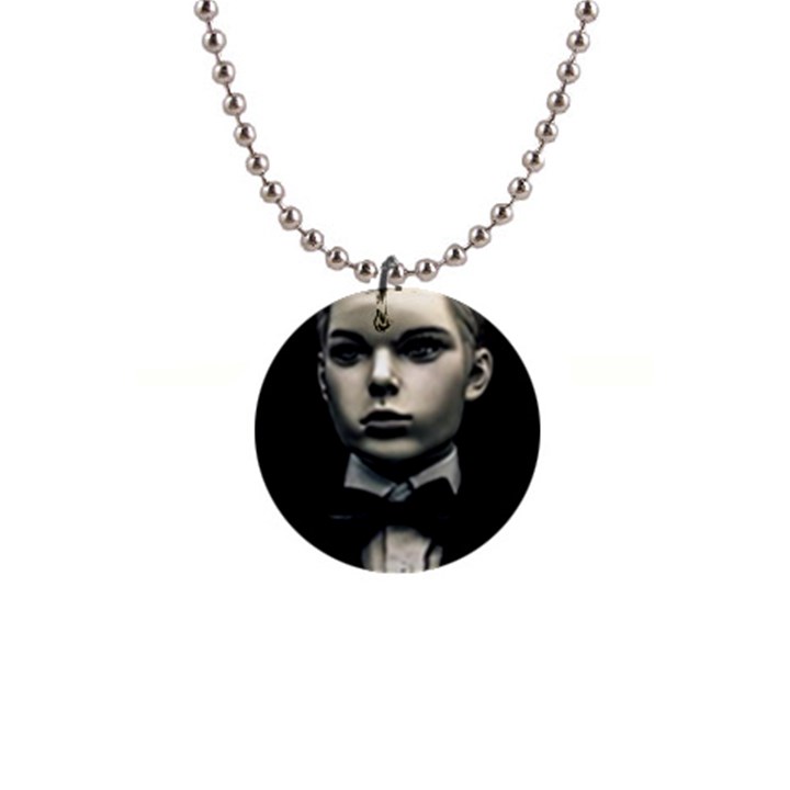 Evil Boy Manikin Portrait 1  Button Necklace