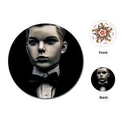 Evil Boy Manikin Portrait Playing Cards Single Design (round)