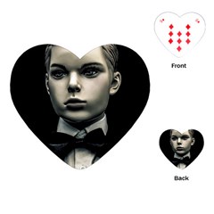 Evil Boy Manikin Portrait Playing Cards Single Design (heart) by dflcprintsclothing