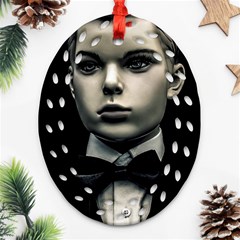 Evil Boy Manikin Portrait Ornament (oval Filigree) by dflcprintsclothing