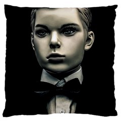 Evil Boy Manikin Portrait Large Cushion Case (one Side) by dflcprintsclothing