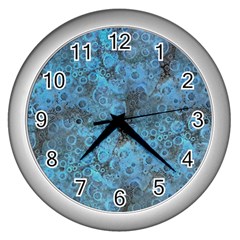 Abstract Surface Texture Background Wall Clock (silver) by dflcprintsclothing